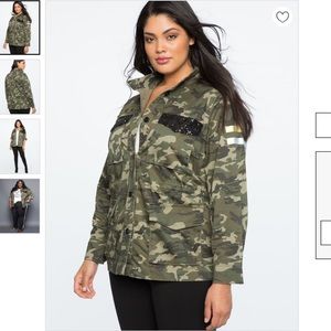 Eloquii Camo Sequin Jacket